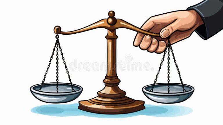 balanca da justica com papel e caneta