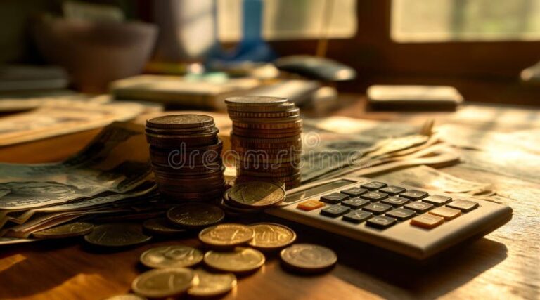 Como Calcular o Salário Líquido de Forma Exata Guia Completo! 20 calculadora e moedas sobre uma mesa 3
