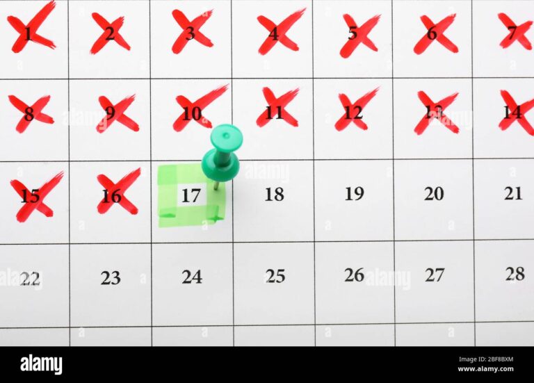 calendario com datas marcadas