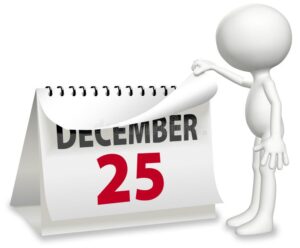 calendario com destaque na data de dezembro