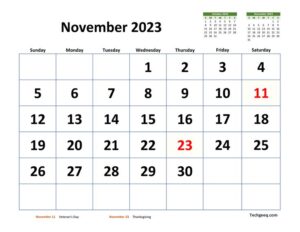calendario de novembro com feriados destacados