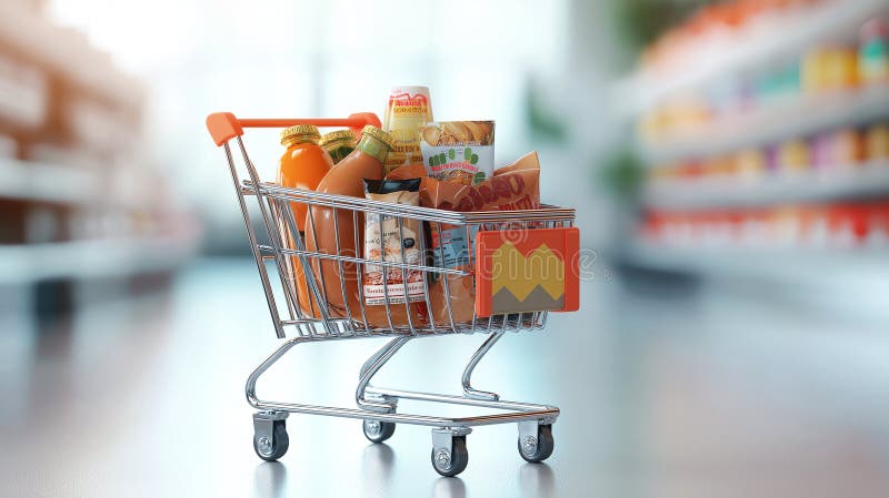 O que as pessoas mais compram na internet atualmente 1 carrinho de compras cheio de produtos variados