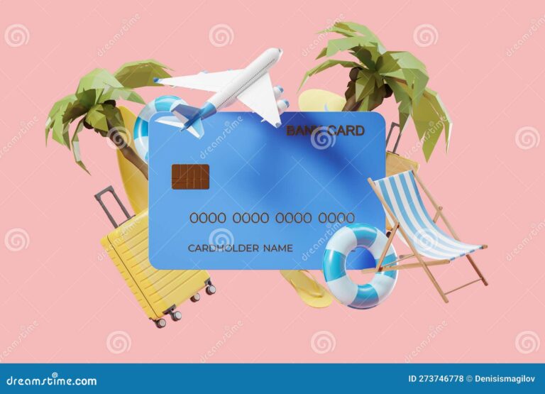 cartao de credito com icones de viagem