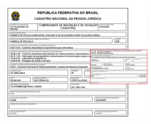 cnpj sendo criado com documentos financeiros