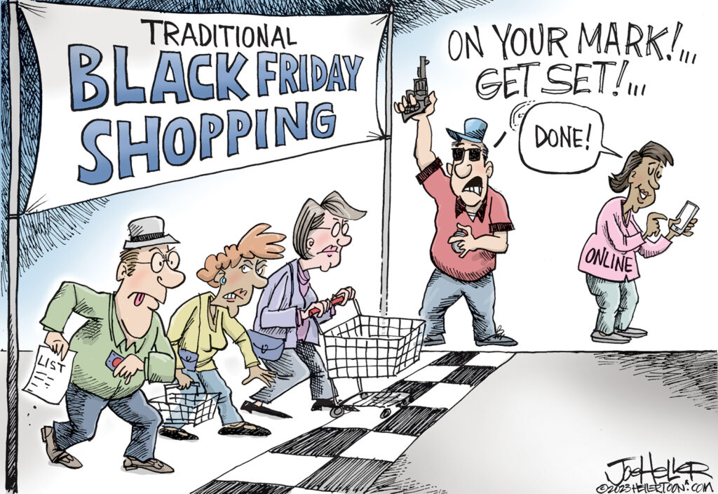 consumidores animados em lojas durante black friday