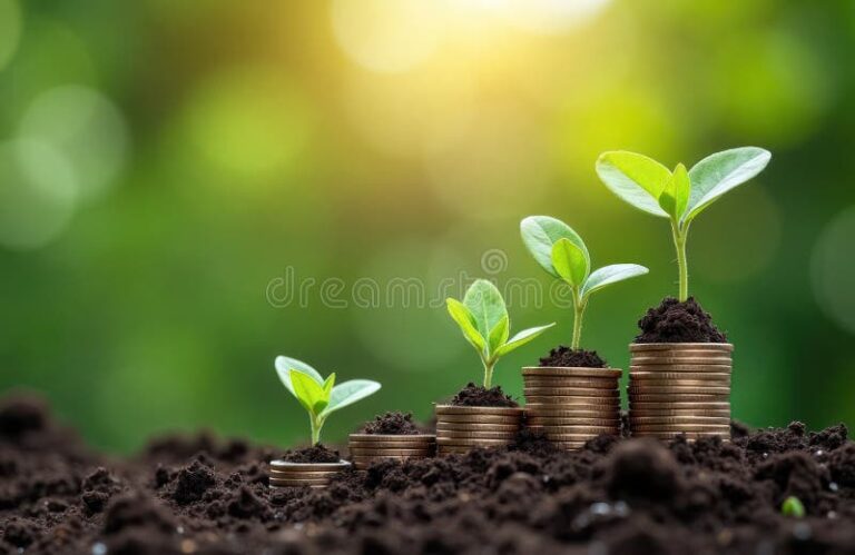 dinheiro crescendo com plantas saudaveis