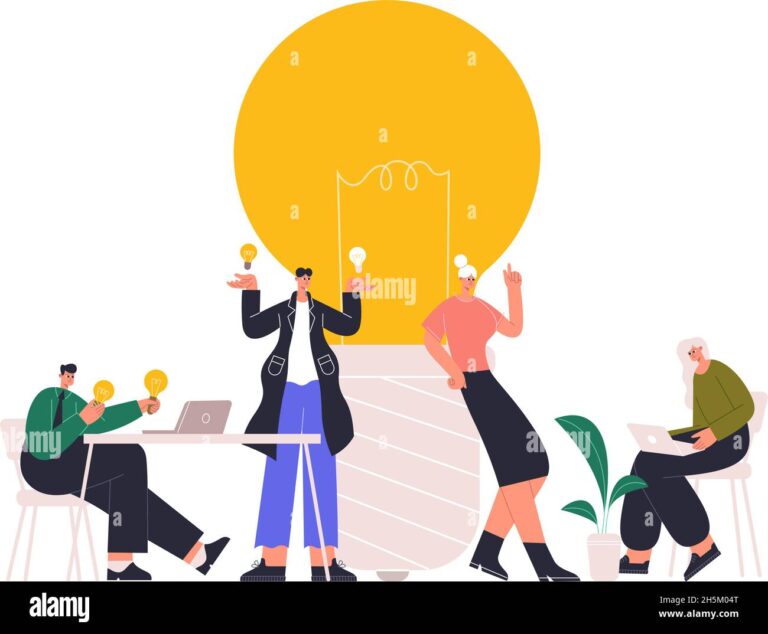ilustracao de brainstorming empresarial criativo
