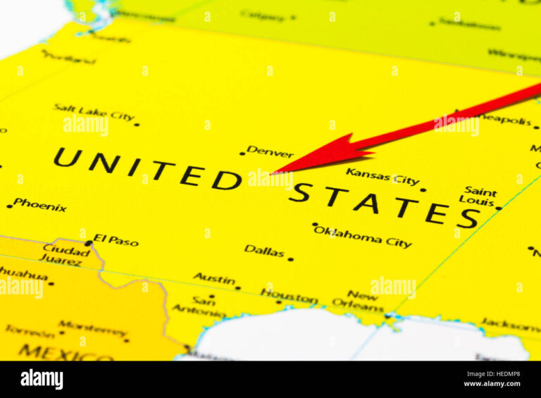 mapa com setas apontando para diferentes estados