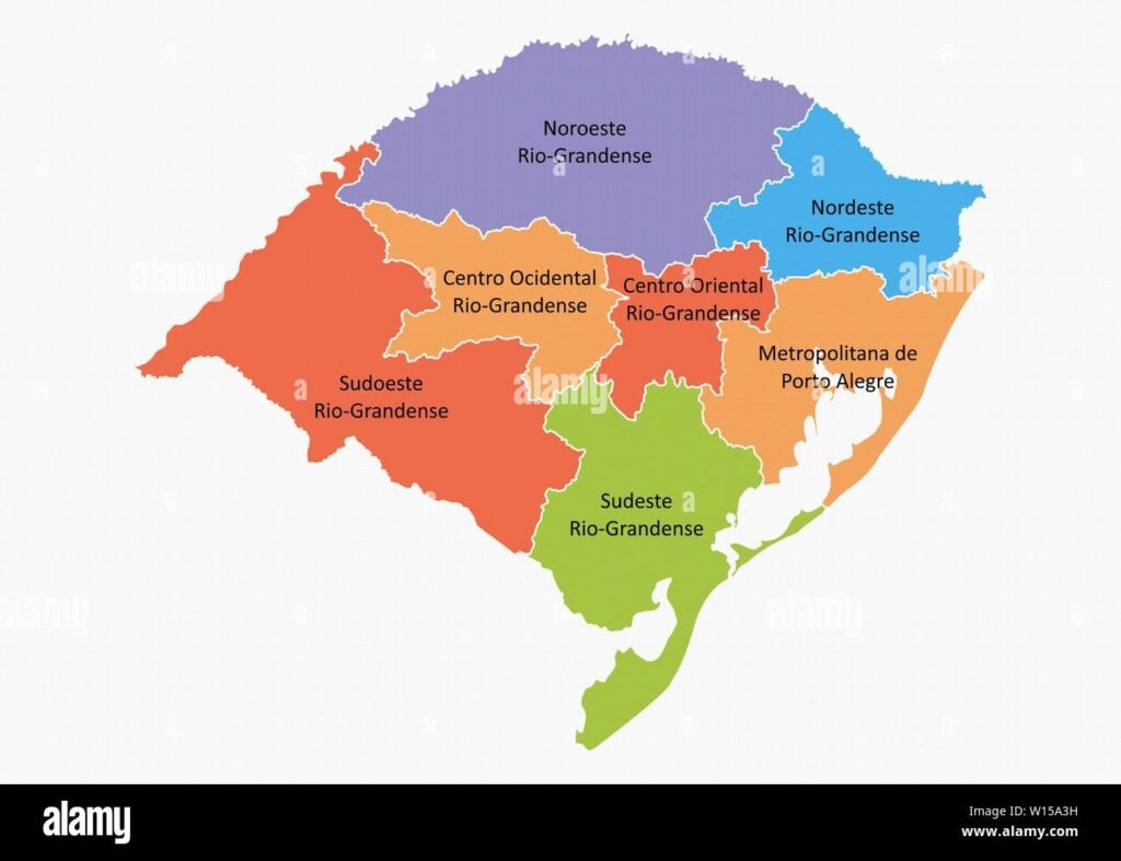 mapa do rio grande do sul com icones fiscais