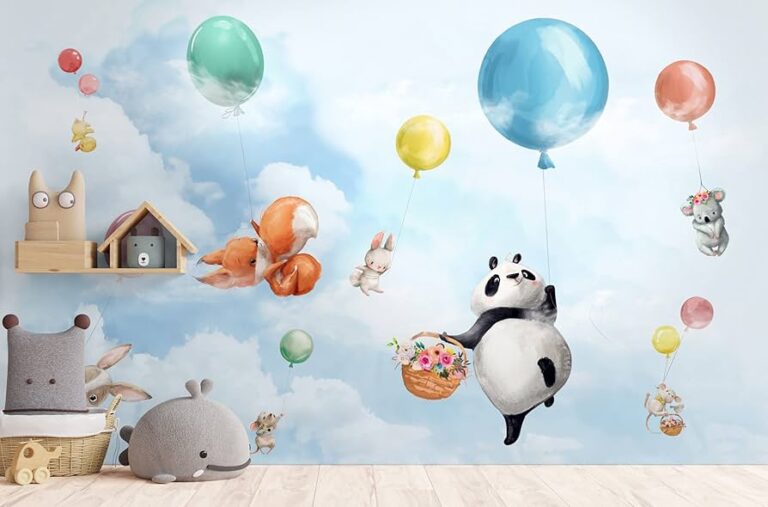 papel de parede colorido com animais fofos