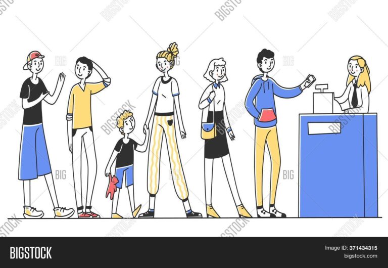 pessoas aguardando em uma fila de atendimento