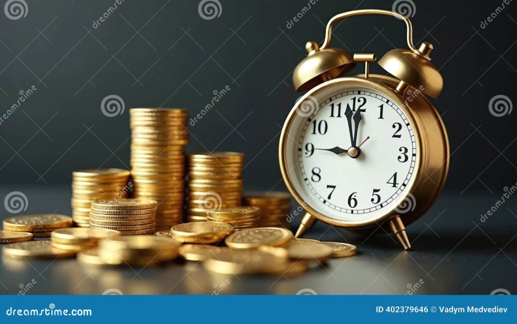 relogio e moeda simbolizando trabalho extra