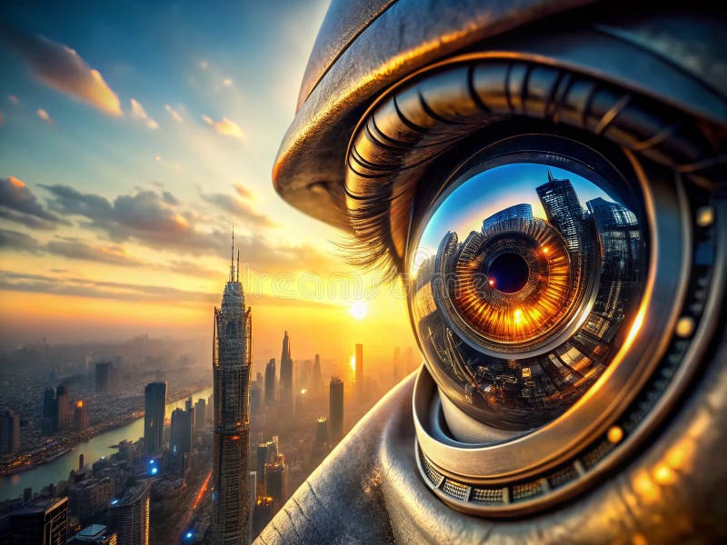 A Inteligência Artificial Vai Dominar o Mundo ou É Apenas um Mito 1 robo contemplando um horizonte futurista
