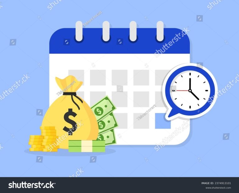 um calendario com um pagamento em destaque