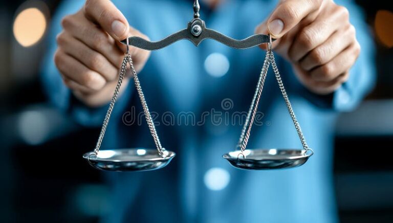uma balanca simbolizando justica e demissao